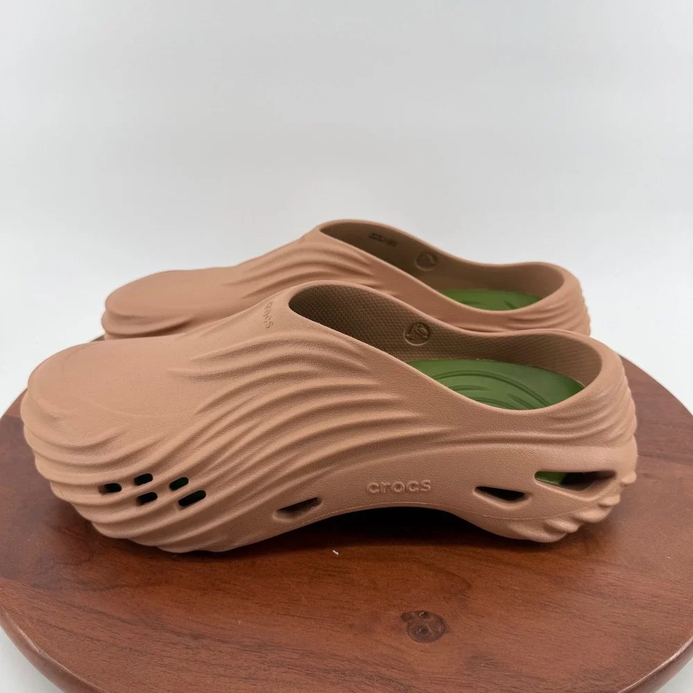 Crocs Echo Wave Mule Cork/Kiwi Sculpted Slip On Comfort Clog 210521-2CC Mens 12